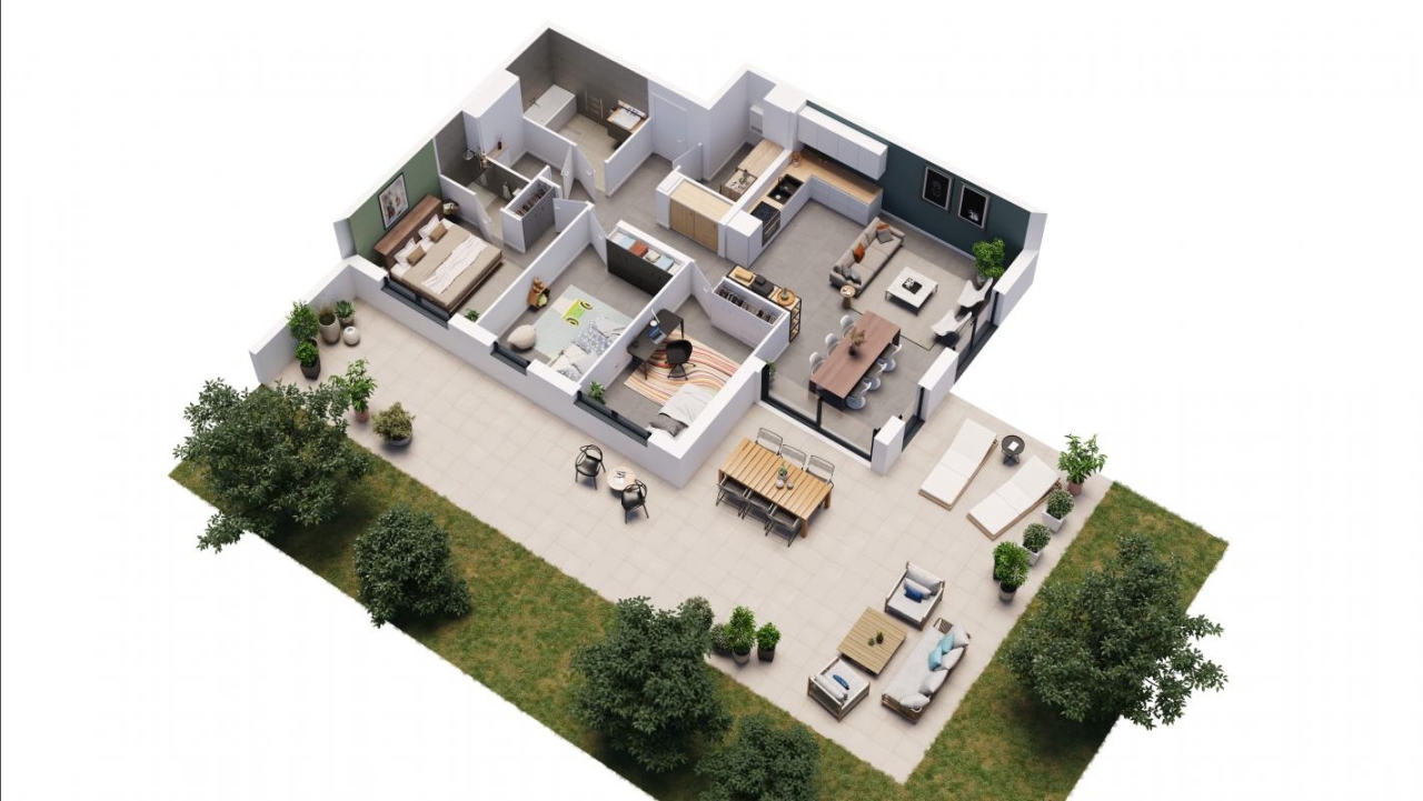 THIONVILLE ELANGE: APPT NEUF 88 M² AVEC JARDIN - Image #1